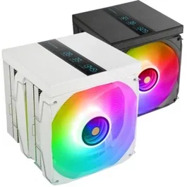 Mars Gaming Disipador CPU MCPU-LCDPRO / Blanco / Dual-Tower, 8 Heatpipes, Pantalla LCD XL, Hasta 380W TDP, Compatible con Intel y AMD